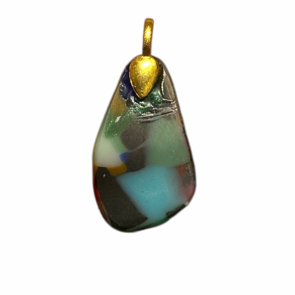 Artisan Tear Drop Multi Colored Pendant Jewelry Accessory - Picture 2 of 2